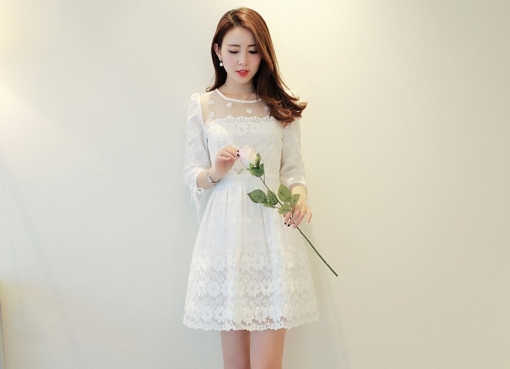 Organza Dress DS4057 White