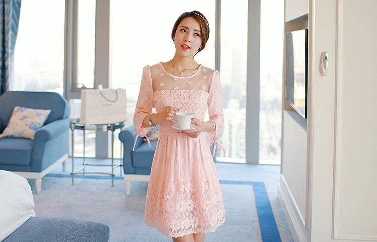 Organza Dress DS4058 Pink