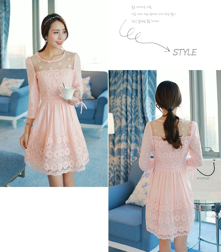 Organza Dress DS4058 Pink