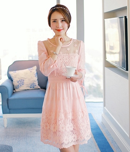 Organza Dress DS4058 Pink