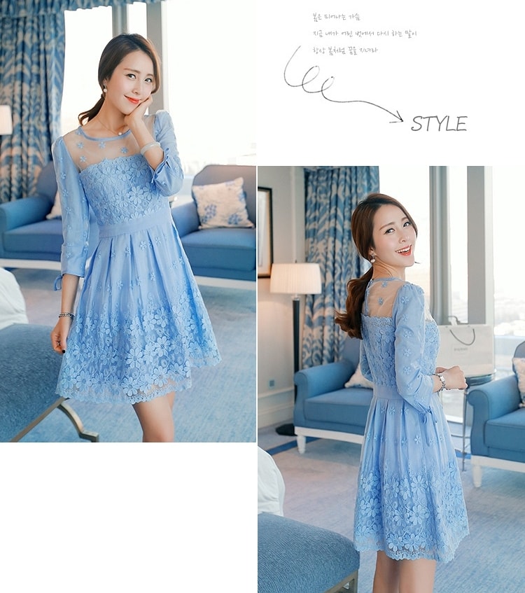 Organza Dress DS4062 Blue