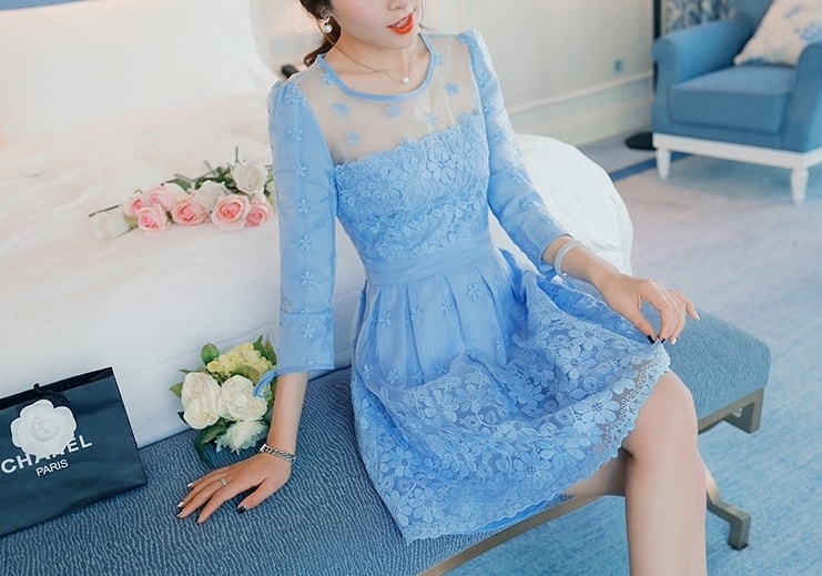 Organza Dress DS4062 Blue