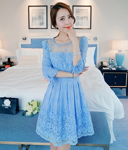 Organza Dress DS4062 Blue