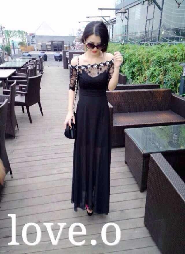 Chiffon Dress DS4065 Black