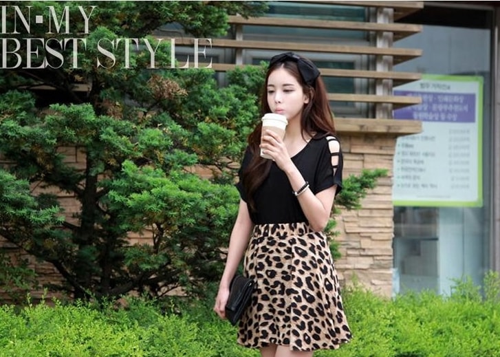 Leopard Dress DS4080 Black