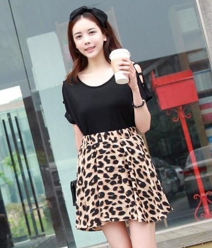 Leopard Dress DS4080 Black