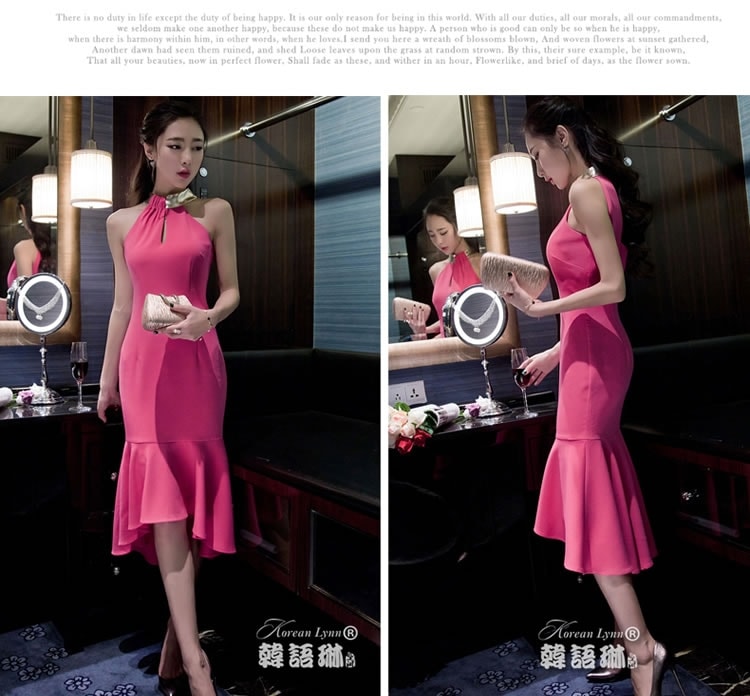 Elegant Dress DS4081 Rose Red