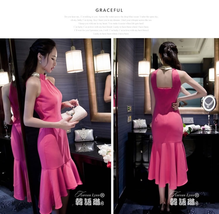 Elegant Dress DS4081 Rose Red