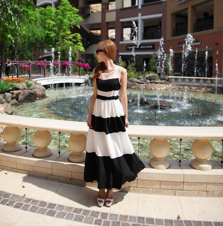 Chiffon Long Dress DS4083 Black