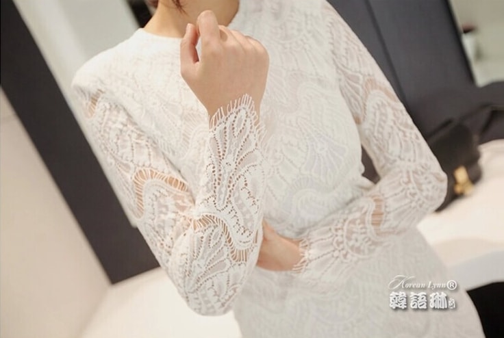 Lace Long Dress DS4086 White