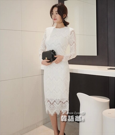 Lace Long Dress DS4086 White