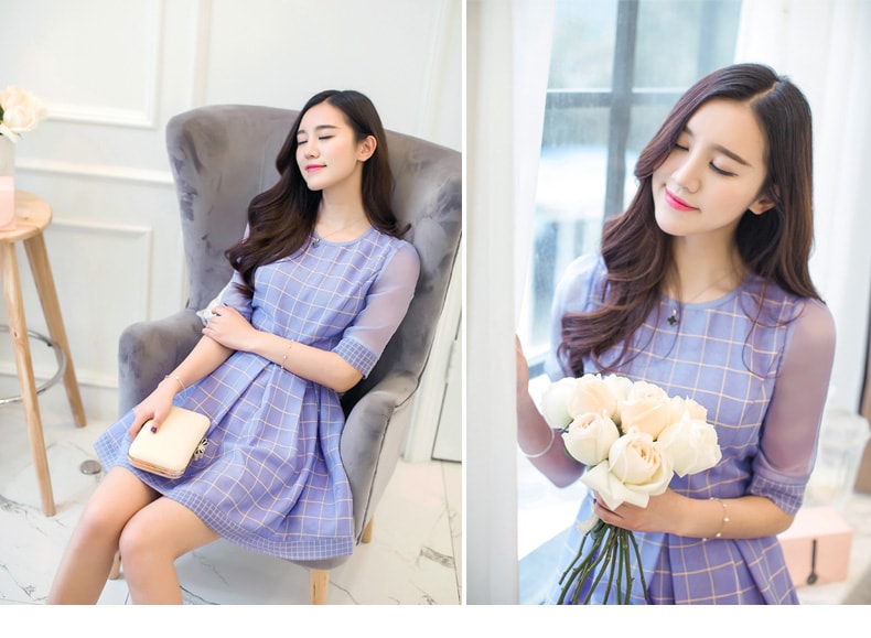 Chiffon Dress DS4092 Blue