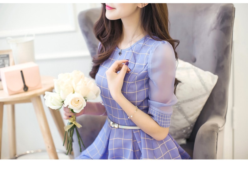 Chiffon Dress DS4092 Blue