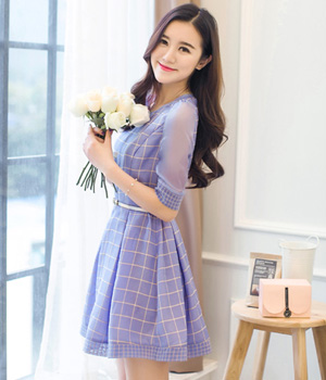 Chiffon Dress DS4092 Blue