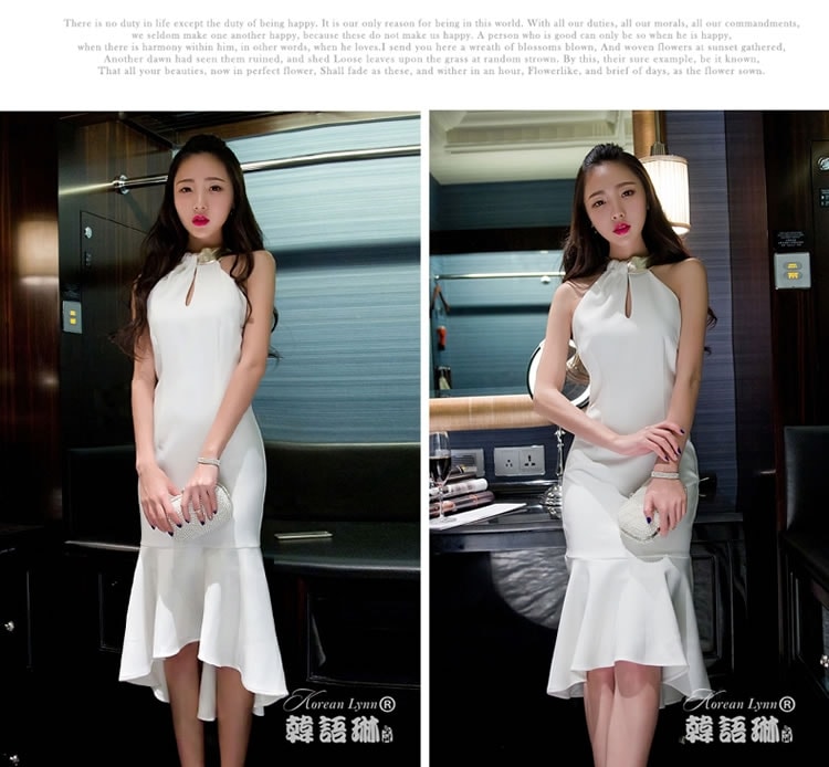 Elegant Dress DS4094 White