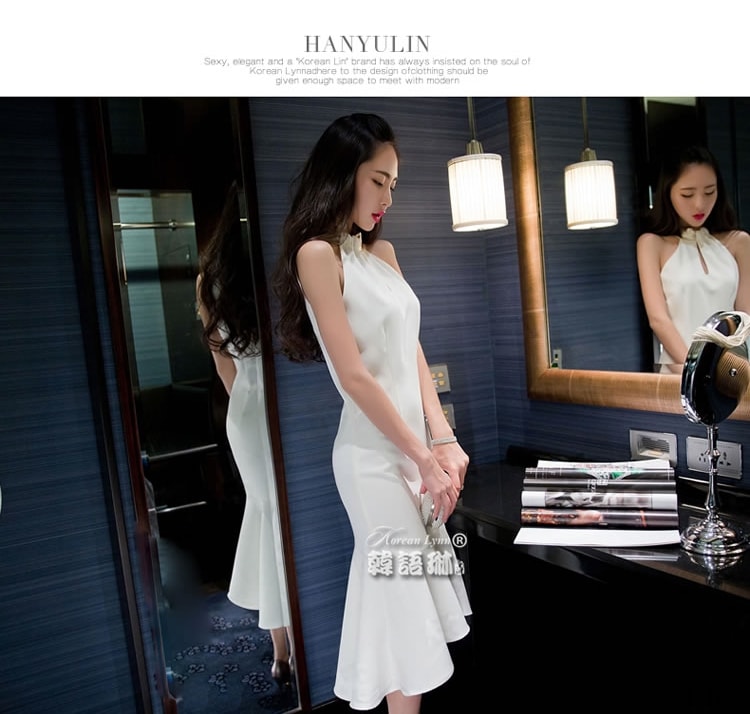 Elegant Dress DS4094 White