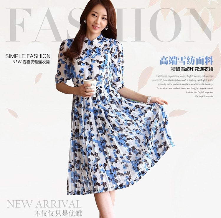 Long Dress Chiffon Import DS4102 Blue