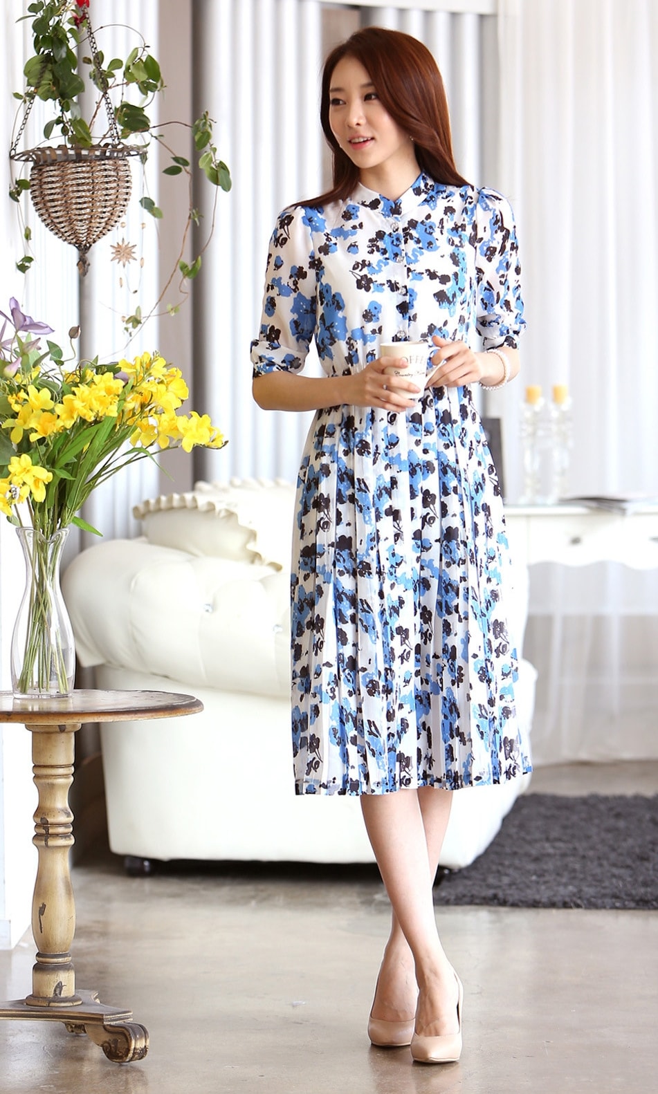 Long Dress Chiffon Import DS4102 Blue