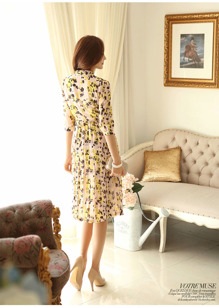 Long Dress Chiffon Import DS4103 Yellow