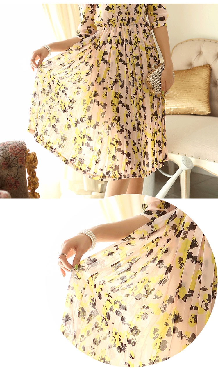 Long Dress Chiffon Import DS4103 Yellow