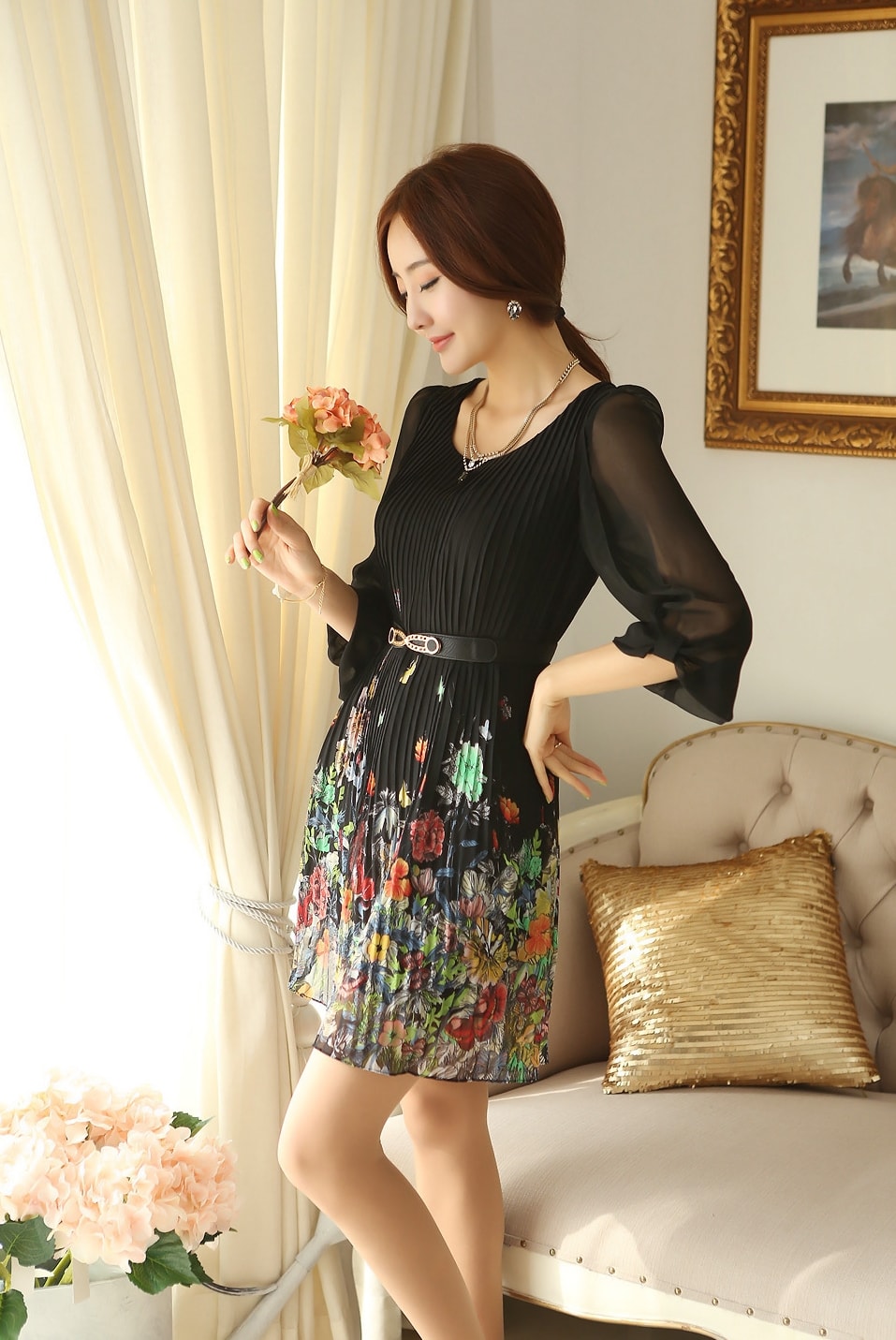 Premium Dress Korea Import DS4104 Black