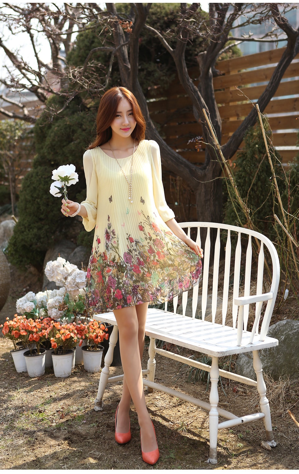 Premium Korea Dress Import DS4105 Yellow