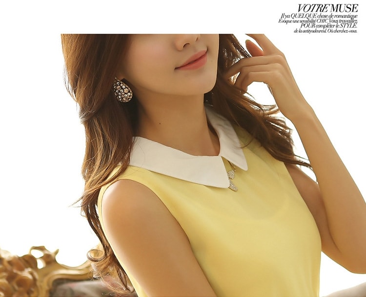 Chiffon Dress Import DS4107 Yellow