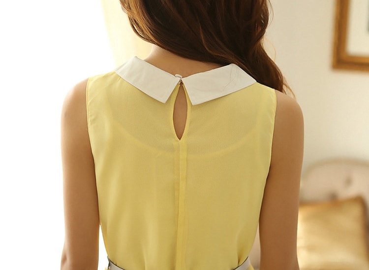 Chiffon Dress Import DS4107 Yellow