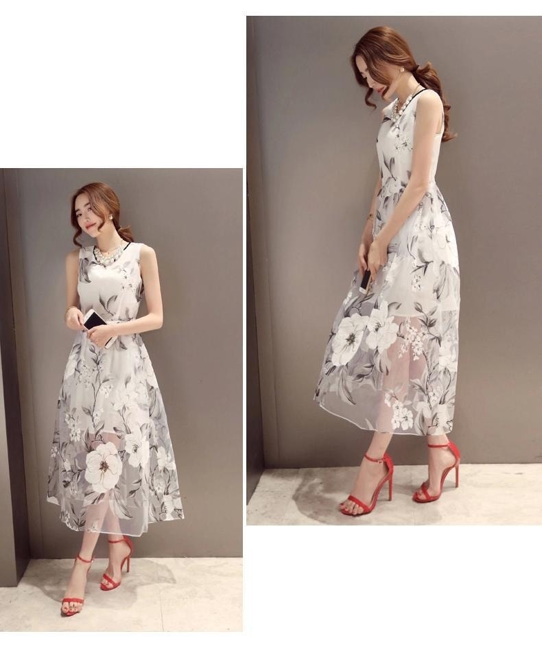 Korea Long Dress Import DS4120 White