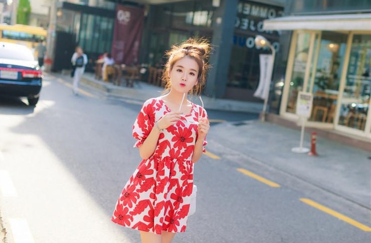 Korea Dress Import DS4121 Rose Red