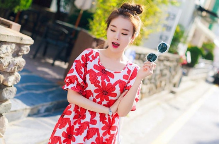 Korea Dress Import DS4121 Rose Red