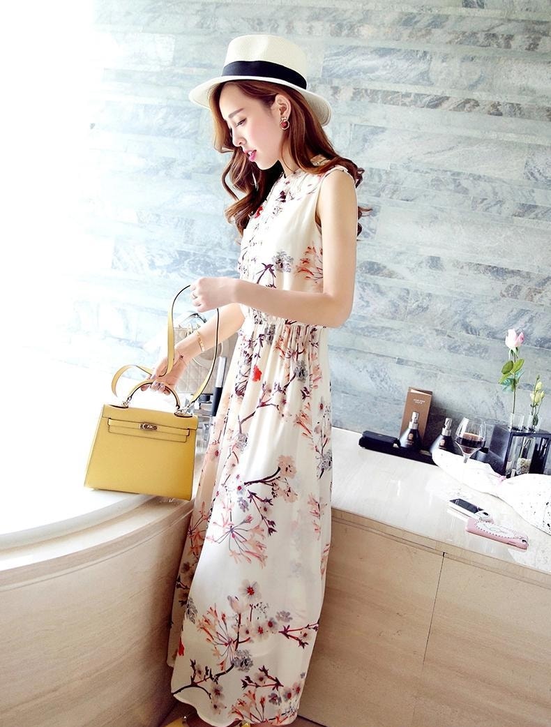 Long Dress Chiffon Import DS4125 Beige