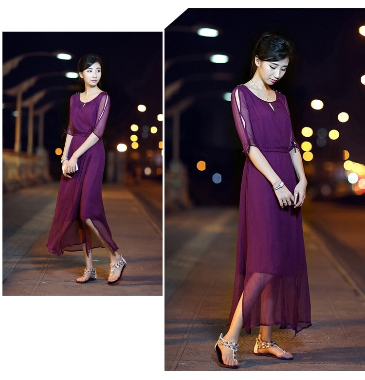 Premium Long Dress Import DS4126 Violet