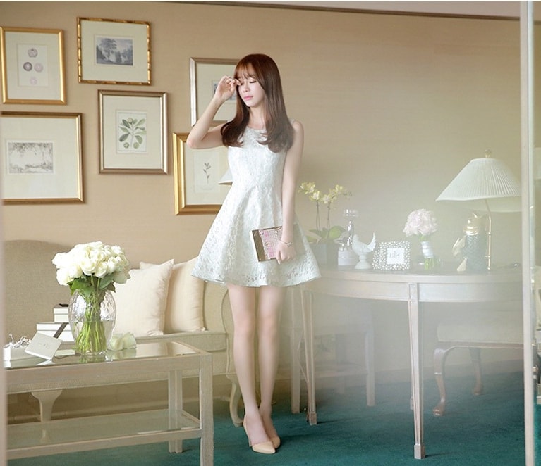 Premium Elegant Dress Korea DS4127 Cyan