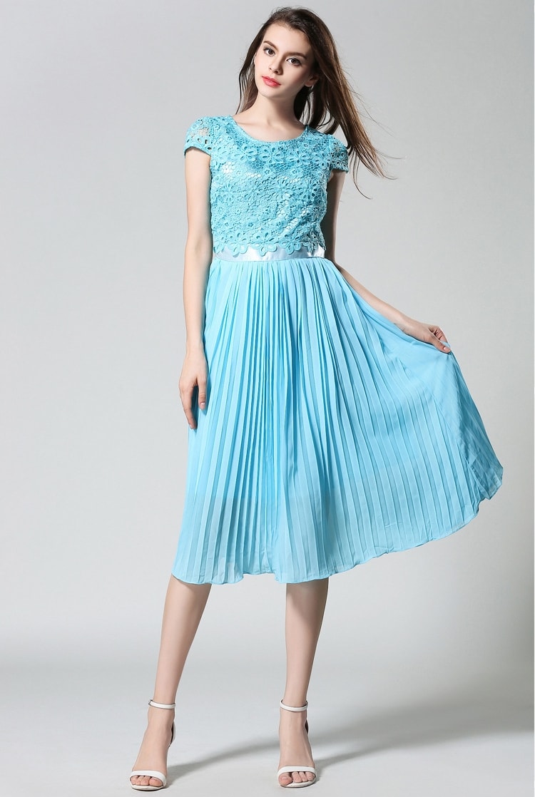 Premium Long Dress Import DS4128 Cyan