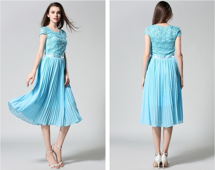 Premium Long Dress Import DS4128 Cyan