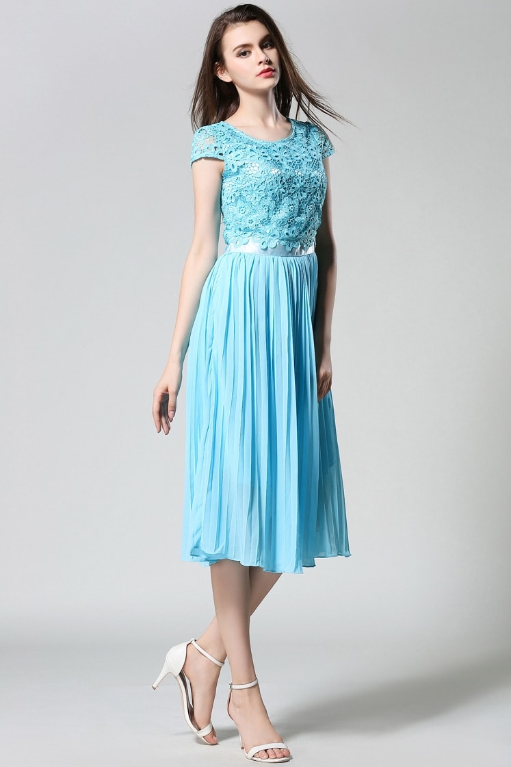 Premium Long Dress Import DS4128 Cyan