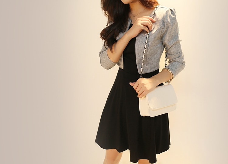 Cardigan Dress Import DS4131 Grey