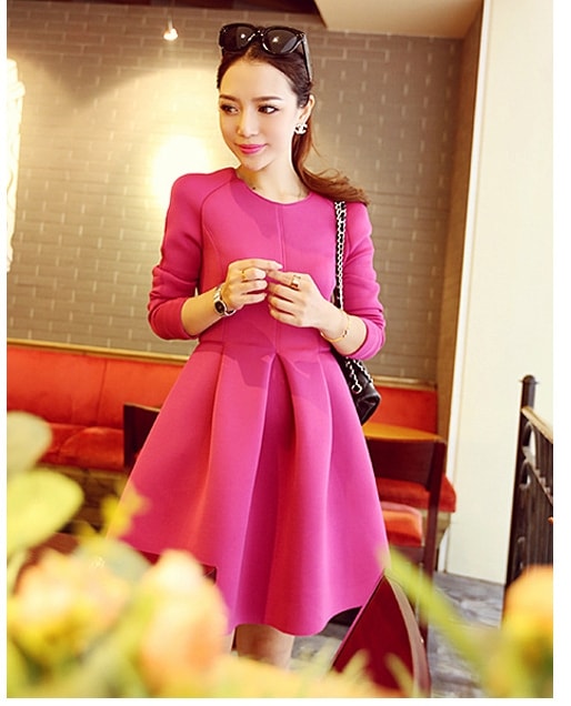 Premium Midi Dress Import DS4133 Pink