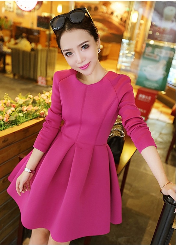 Premium Midi Dress Import DS4133 Pink