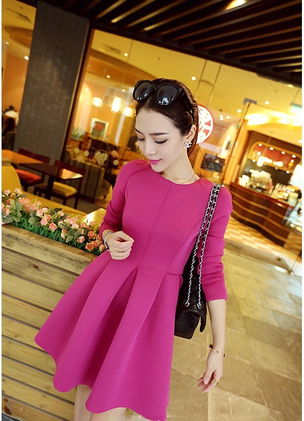 Premium Midi Dress Import DS4133 Pink