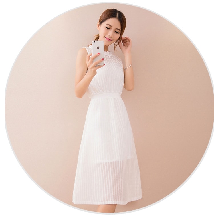 Organza Long Dress Import DS4134 White