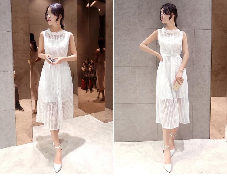 Organza Long Dress Import DS4134 White