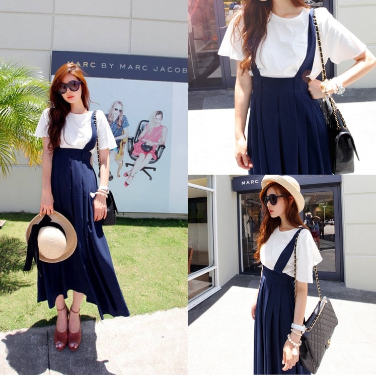 Casual Dress Korea DS4138 Navy Blue