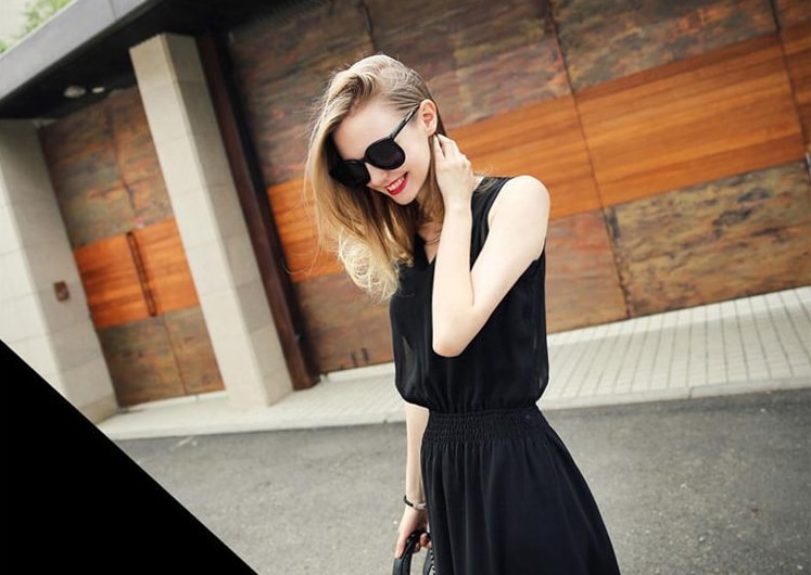 Premium Long Dress Import DS4139 Black