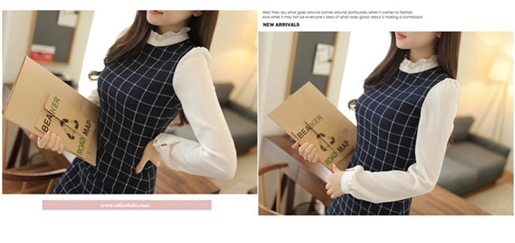 Victoria Collar Dress Import DS4140 Blue