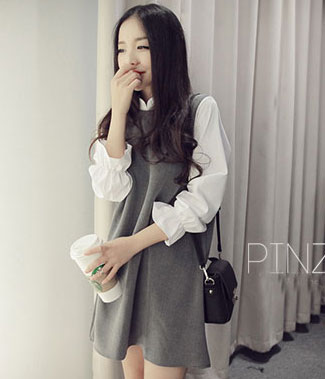 Korea Dress Big Size DS4143 Gray