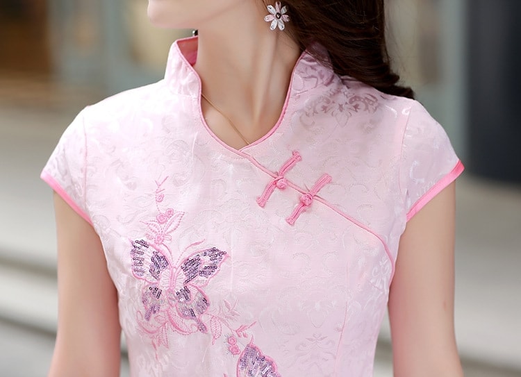 Cheongsam Set Dress Import DS4144 Pink