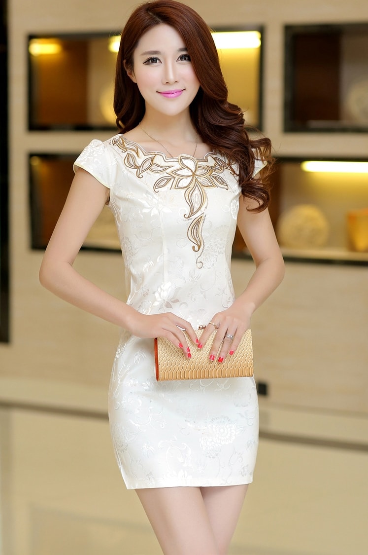 Cheongsam Dress Import DS4146 Gold