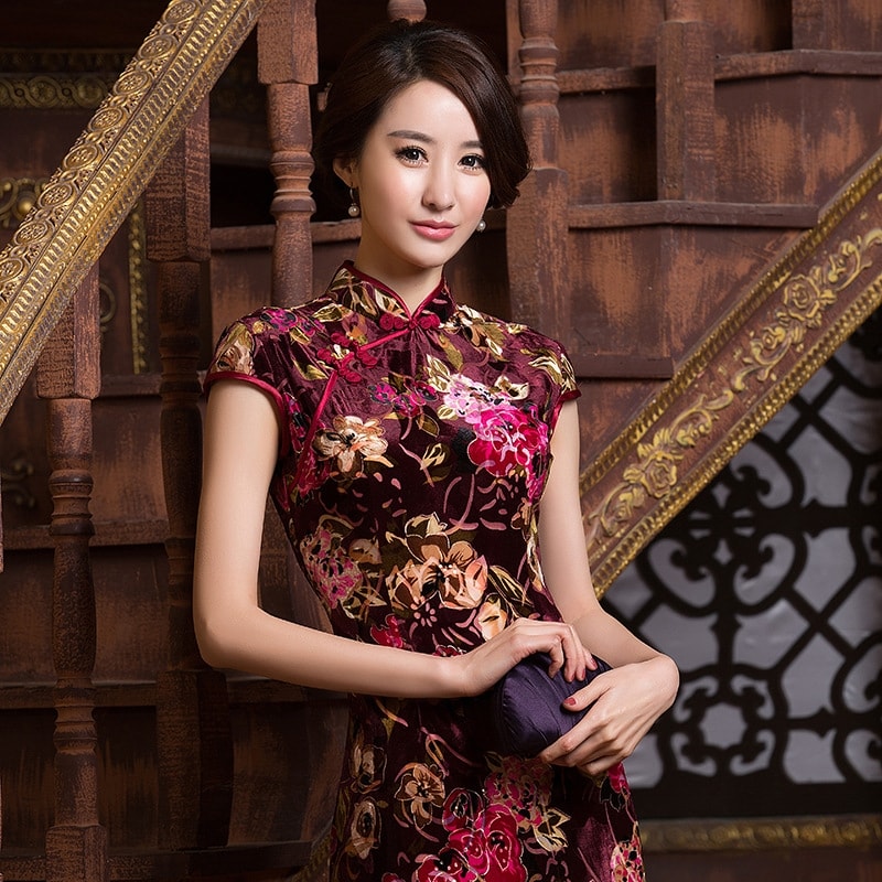 Vintage Cheongsam Import DS4150 Maroon